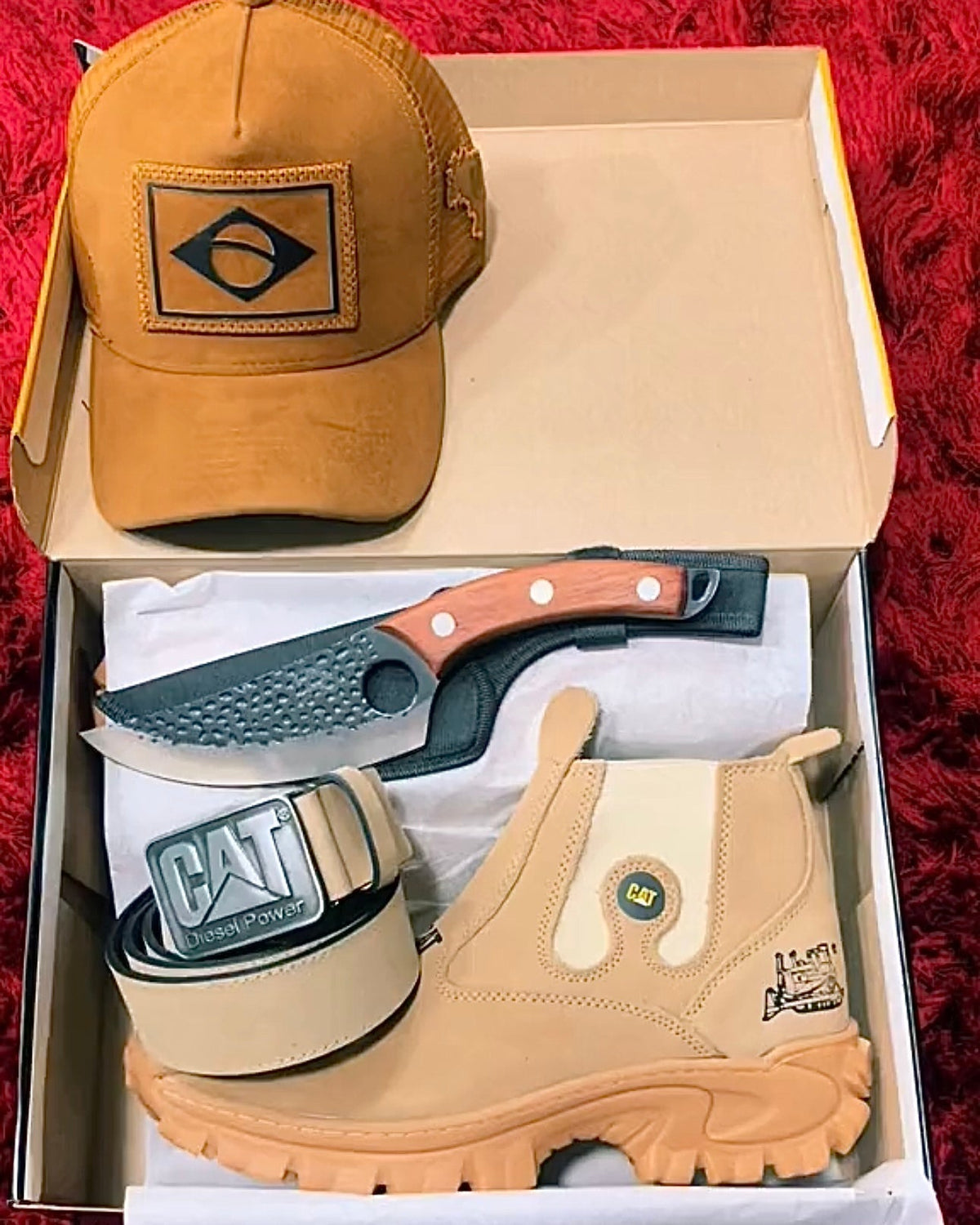 Kit Peão Bota + Cinto + Faca + Copo [BRINDE]